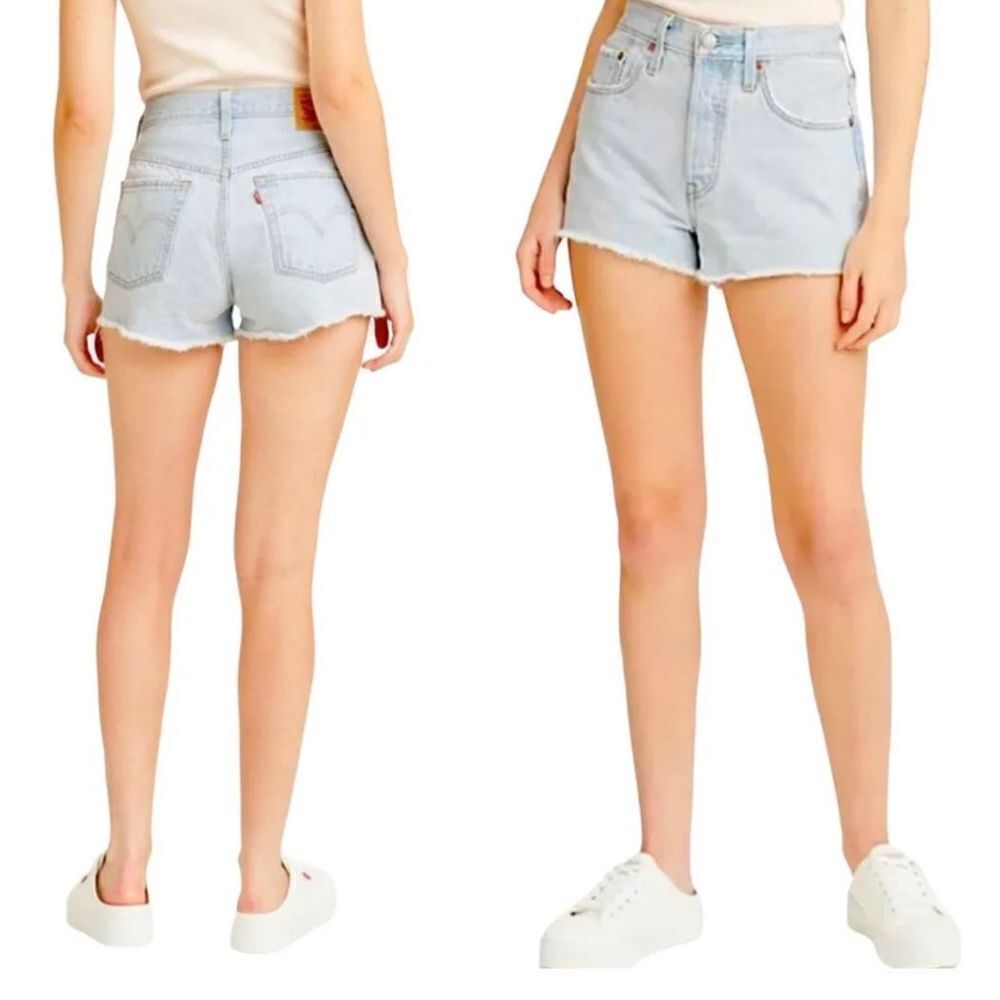 Women's Levi's‎ 501 Original High Rise Jean Shorts Sansome Muse Blue Sz 26